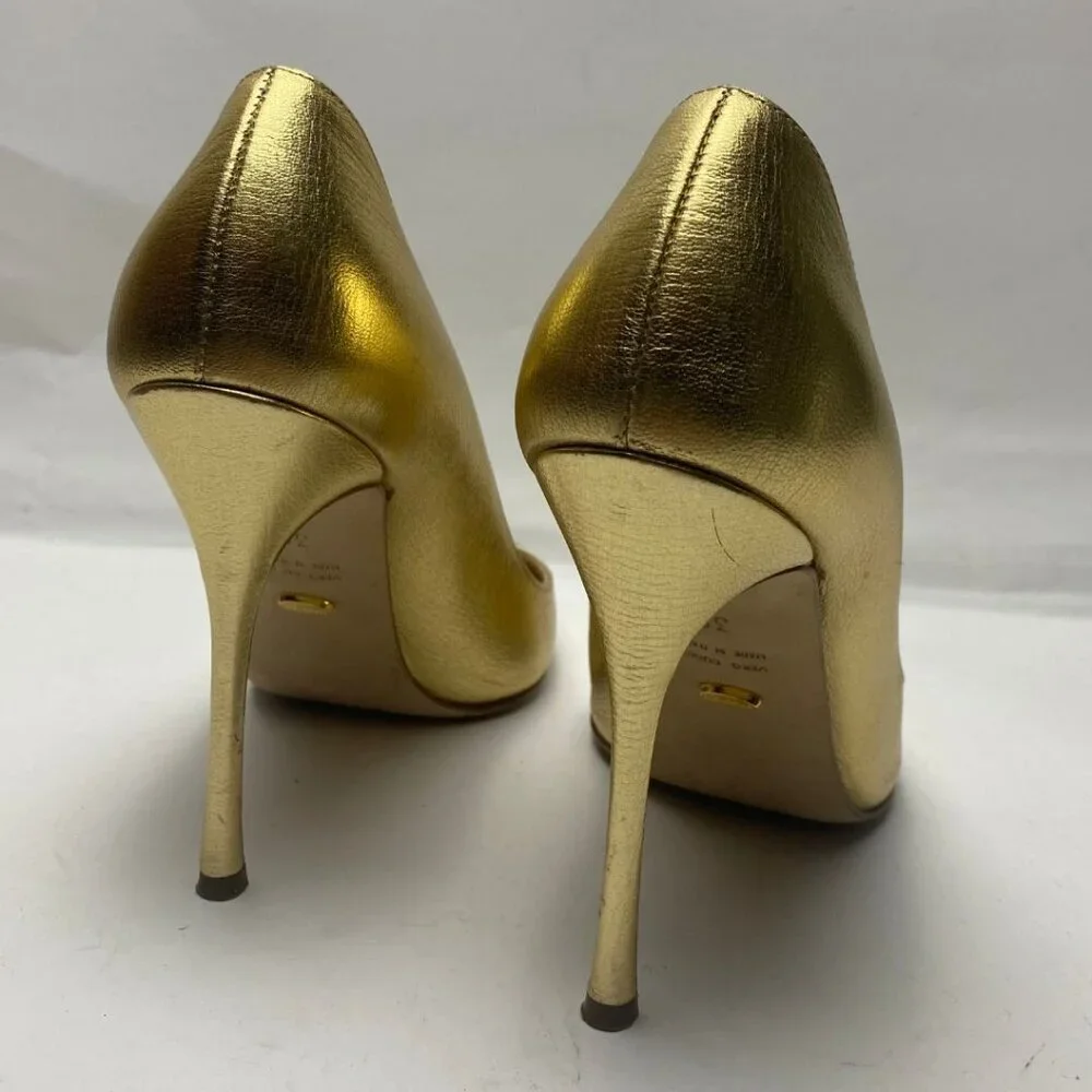 Sergio Rossi Gold Pumps Size 8 - Picture 4 of 9